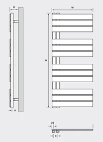 Eastbrook Helmsley design radiator 164x60cm mat grijs 1180W