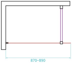 van Rijn ST01 inloopdouche met rookglas 90x200cm zwart mat