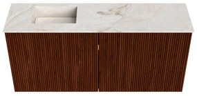 Mondiaz Joya DLux 90cm toiletmeubel ruby met wastafel faye links zonder kraangat frappe