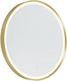 Badkamerspiegel goud 50 cm incl. LED 3-staps dimbaar met touch rond - Miral