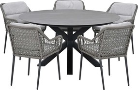 Garden Impressions Pemba tuinset 6-delig - Duuk tuintafel Ø150 cm