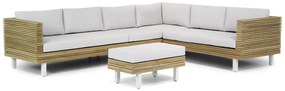 Hoek loungeset 6 personen Teak Old teak greywash  Lifestyle Garden Furniture Long Beach