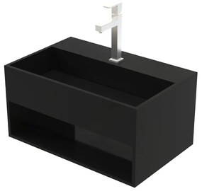 Sanigoods Kenzo wastafel met open vak 50x32x25cm zwart mat