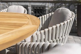 Taste by 4 Seasons Eva tuinset latte met teak Prado tafel Ø 160 cm en Lazy Susan Tuinset   beige weerbestendig