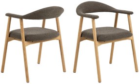 ADELE bruin taupe (monza 40) / frame natuurlijk eiken - HOUTEN STOEL VOOR WOONKAMER EETKAMER KEUKEN RETRO