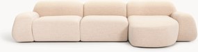 Modulaire bouclé hoekbank Wolke (4-zits)