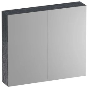 Saniclass Plain Spiegelkast - 80x70x15cm - 2 links/rechtsdraaiende spiegeldeuren - MFC - Metal SK-PL80ME