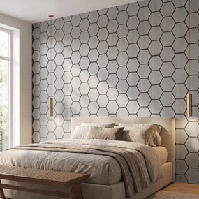Hexagon Panel Grijs Walnoot 81CM | Akoestisch | Wanddecor | Zeshoekig