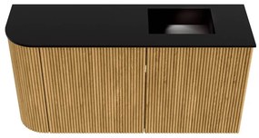 Mondiaz Joya 80cm toiletmeubel ronding links oak met wastafel faye rechts 1 kraangat urban