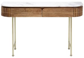 Kare Design Grace Sidetable Mangohout En Marmer - 100 X 30cm.
