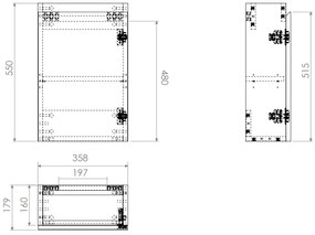 Clou Flush 3 toiletmeubel 36cm melamine eiken met keramische fontein wit mat en kraangat