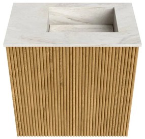 Mondiaz Joya DLux 40cm toiletmeubel oak met wastafel faye rechts 1 kraangat ostra