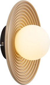 Retro plafondlamp beige met opaal glas - Lila