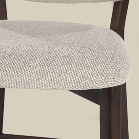 Eleonora Mikky Luxe Barstoel Walnoot En Taupe Stof