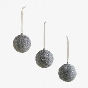Set Van 3 Serena Kerstversieringen Grijs – Zilver - Sklum