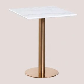 Cosmopolitan Vierkante Marmeren Bartafel Wit Marmer Guangxi & ↔︎ 60 Cm & Roségoud - Sklum