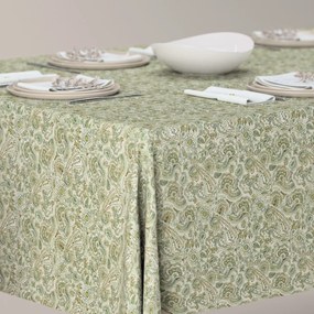 Dekoria Rechthoekig tafelkleed, groen-beige, 130 x 130 cm