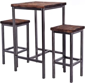 CHYRKA® Bartafel barkruk LS bartafel SAMBOR barmeubel loft vintage bar industrieel design handgemaakt hout metaal