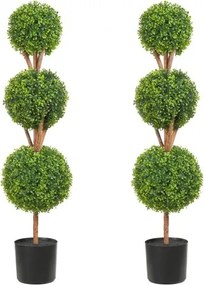 VEVOR Buxusbol Kunstmatig 122 cm hoog Tuindecoratie Buxus in Bloempot. Kunstmatig Buxusbol. Kunstplant gemaakt van PE, Hout, PP. Inclusief 2 decoratieve LED-lampjes en 10 reservebladeren.