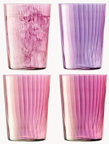 handgeschilderde waterglazen Gems met groefreliëf, 4-delig