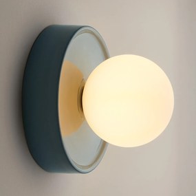 Ronde wandlamp van keramiek en opaline glas, Holi