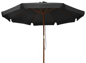 vidaXL Parasol met houten paal 330 cm antraciet
