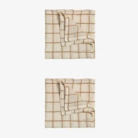 Set Van 2 Vernilen Katoenen Servetten Beige – Crème - Sklum