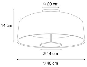 Moderne plafondlamp groen met gouden binnenkant incl. LED 3-staps dimbaar - Bredow Modern rond Binnenverlichting Lamp