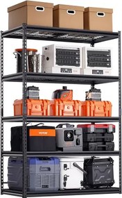 VEVOR Opslagstelling, 1361 kg, 5-laags zware stelling voor garage, 609,6 x 1219,2 x 1828,8 mm, verstelbare boutloze stelling voor industriële stellingen, multifunctionele stelling, kelderstelling voor keuken, magazijn, kelder, zwart