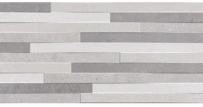 Cifre Ceramica Nexus wandtegel - 30x60cm - gerectificeerd - Betonlook - Pearl relieve wandtegel mat (grijs) SW07310452-3