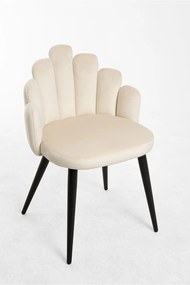 Set van 4 Hand stoelen met zwarte fluwelen poten