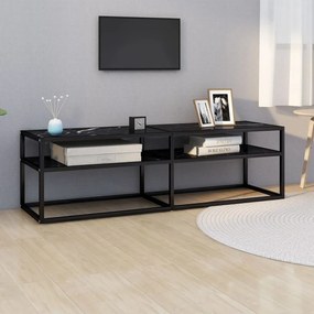 vidaXL Tv-meubel 140x40x40,5 cm gehard glas zwartmarmerkleurig