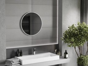 Mexen Loft rond badkamer spiegel 60 cm, witte lijst - 9850-060-060-000-20