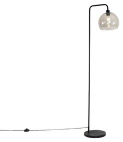 Moderne vloerlamp zwart met smoke glas effect - Maly Modern E27 Binnenverlichting Lamp
