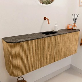 Mondiaz Joya DLux 125cm toiletmeubel ronding links/rechts oak met wastafel faye midden zonder kraangat lava