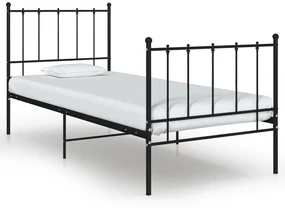vidaXL Bedframe metaal zwart 90x200 cm