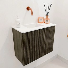 Mondiaz Joya 50cm toiletmeubel shadow met wastafel faye links zonder kraangat talc