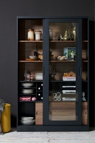WOOOD Vitrinekast 'James', kleur Zwart