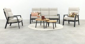 Lagos/Mindo verstelbare 5-zits stoel-bank loungeset - antraciet