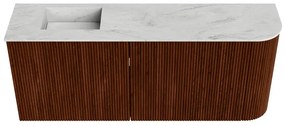 Mondiaz Joya DLux 100cm toiletmeubel ronding rechts ruby met wastafel faye links 1 kraangat opalo