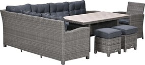 Garden Impressions Jaru lounge dining set 6-delig links - light teak vironwood