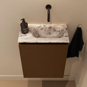 Mondiaz Ture DLux toiletmeubel 40cm rust met wastafel glace rechts zonder kraangat