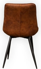 Eetkamerstoel - Loena - stof Cowboy retro lederlook cognac