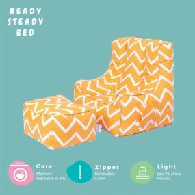 Ready Steady Bed Kinder Zitzakstoel met voetenbankje - Zigzag