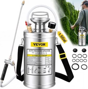 VEVOR Tuinvijververnevelaar 6L Ultrasone vernevelaar Roestvrijstalen ultrasone vernevelaar Geschikt voor thuis, tuin, toeristenvoertuigen, speciale voertuigen, schepen, voertuigreiniging, tapijtreiniging