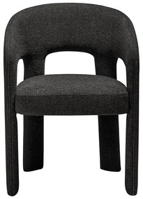 Dan-Form Splendor Gestoffeerde Eetkamerstoel Zwart Boucle