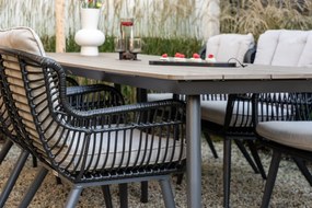 Tuinset 4 personen 180 cm Wicker/Aluminium/Aluminium/wicker Zwart Coco Azzano/Matale