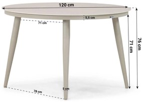 Dining Tuintafel rond 120 cm rond Aluminium Taupe Vienna