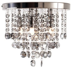 Klassieke plafondlamp zwart met smoke glas - Medusa