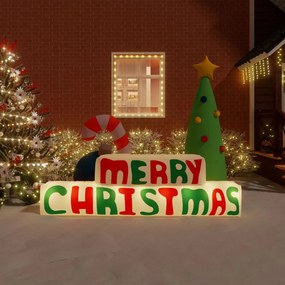 vidaXL Decoratie "Merry Christmas" met LED's opblaasbaar 197 cm